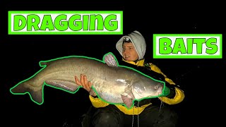 Dragging Cut Gizzard Shad at Night for Winter Blue Catfish || James River || Kayak || Catfishing