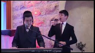 החזן הצעיר מוישי ברזל ובחור הפלא בנצי קלצקין שרים ביחד