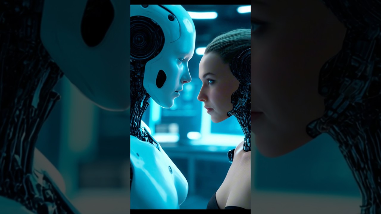 Two Humanoids in Love – A Beautiful AI Love Scene | Futuristic Romance Concept Art #ai #aiart