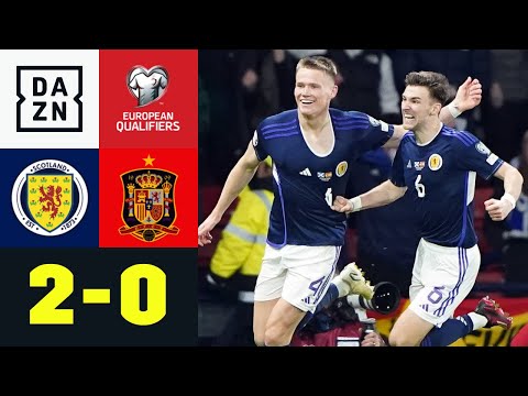 Mutige Schotten schlagen enttäuschende Spanier: Schottland - Spanien 2:0 | European Qualifiers |DAZN