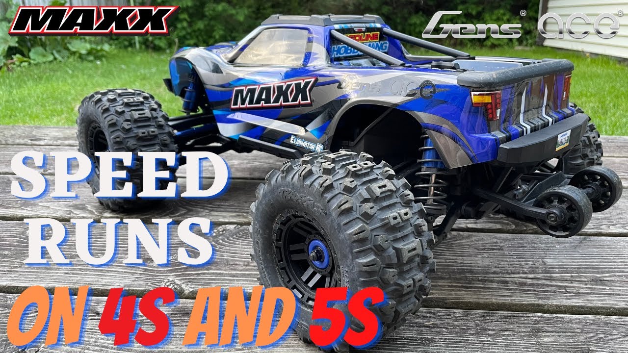 Traxxas Maxx 4S V2 (Hobbywing Max8 running on 4s and 5s, double backflip)