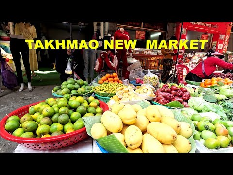 Food view of Cambodia's, Krong Takhmao Market's Foods, Lifestyle & Vendors Selling in the market