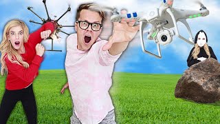 MattandRebeccavsDroneBattleRZTwinTrap!Searchingfor24hoursHiddenGameMasterCluesirl