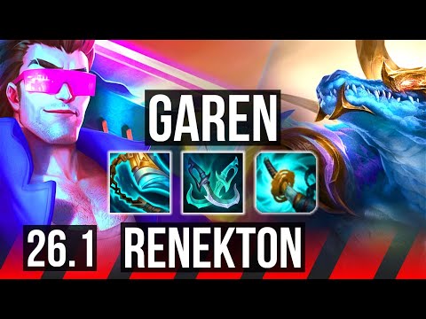 GAREN vs RENEKTON (TOP) | Good KDA: 19/2/4 | EUW Master | 26.1
