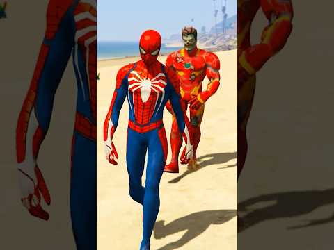 SPIDERMAN GOT NEW SUIT VS ZOMBIE IRONMAN TEAM🧟‍♂️ | AVENGERS 🆚 DC |#shorts #spiderman #hulk #venom