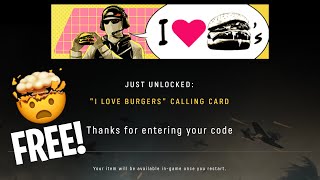 HOW TO GET CDL I LOVE BURGERS CALLING CARD FOR FREE! IN WARZONE AND VANGUARD