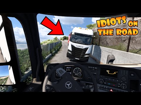IDIOTS on the road #118 | BEST crashes | Funny moments - ETS2 Multiplayer