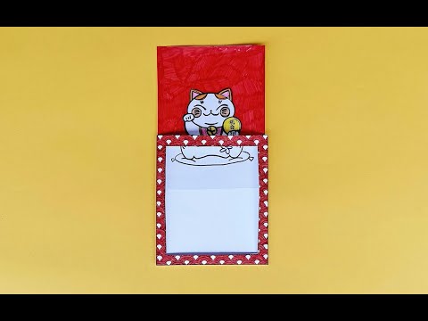 Bricolage Carte magique Maneki Neko, le chat porte bonheur pour le nouvel an chinois