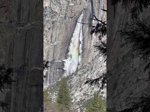 Rainbow in the waterfall very close to campsite early in the morning.