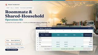 Roommate Bill Split & House Agreement Spreadsheet — Who Owes Whom (Excel + Google Sheets)