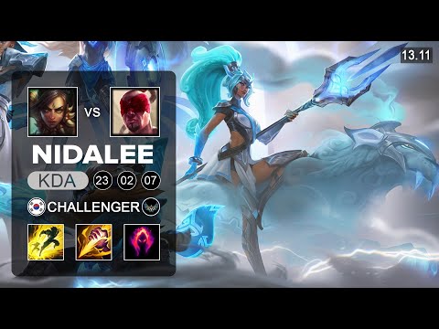 Nidalee vs Lee Sin Jungle - KR Challenger - Patch 13.11 Season 13