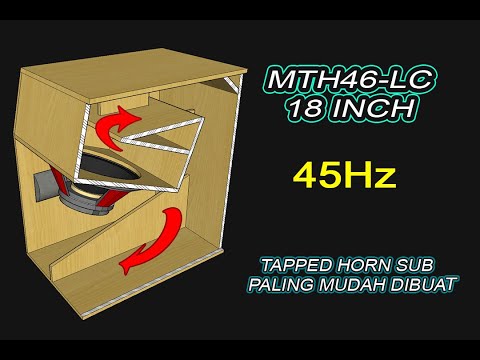 MTH46 LC TAPPED HORN SUBWOOFER 18 INCH SIMPLE SKEMA DAN UKURAN DENGAN SANGAT DETAIL - Speaker Plans