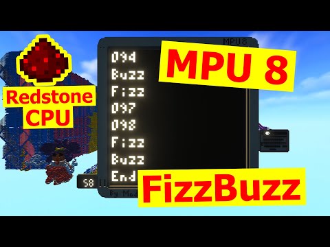 MPU 8 Fizzbuzz [ 3.3 Hz Minecraft Redstone CPU ]