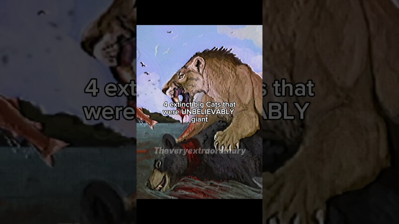 4 extinct big cats that were unbelievably giant #prehistoric #bigcat #smilodon #lion #cheetah