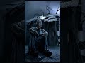 ASMR Thunderstorm Poor Father Holds Empty Bowl In The Rain Intense Rain Lightning Scene