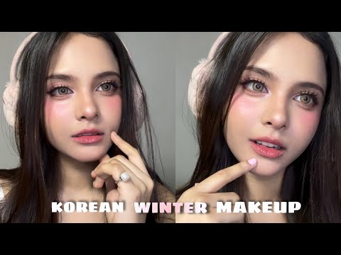 Korean Makeup Winter Glam | Easy Snowy Look ❄️