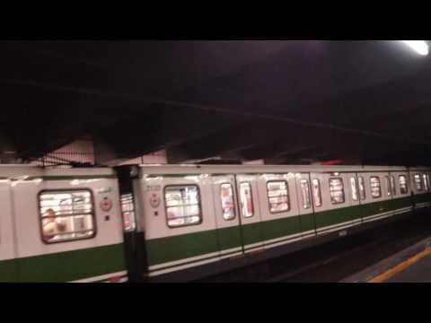 ATM Milan Metro Line 2 trains arriving at Cadorna FN