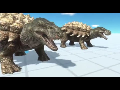 Baby Trex Ankylosaurus Death Run vs Gorgon Godzilla vs Trex ARBS Animal Revolt Battle Simulator