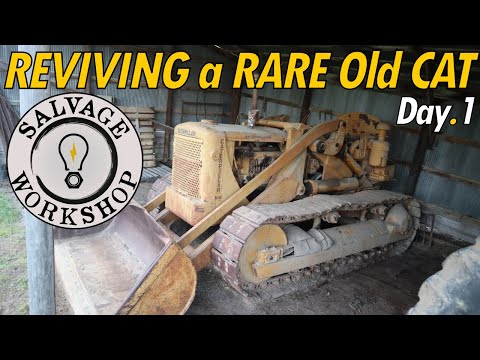 RARE Caterpillar Track Loader DISCOVERED Forgotten in a Barn ~ DAY 1 ~ 1954 Caterpillar No.6 Shovel
