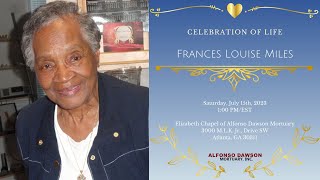 Celebration of Life for Frances Louise Miles