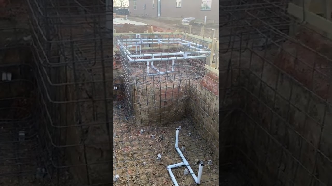 Pool construction pool rebar pool plumbing pool form ready to shoot gunite