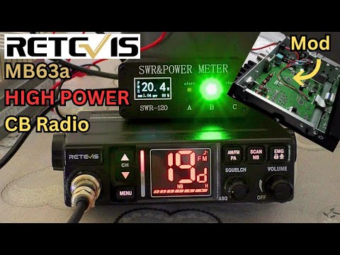 RETEVIS MB63A. CB Radio.  I MODDED it and got over 20 watts ! (with switch to return to legal)