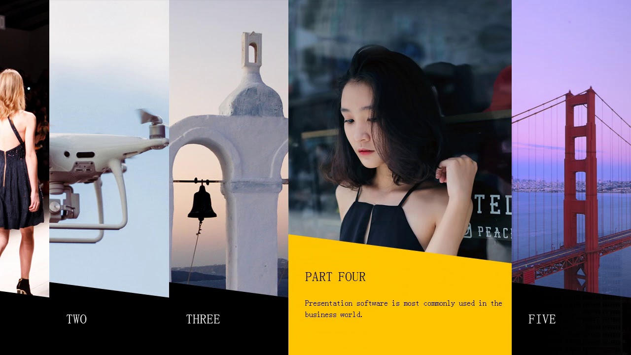 Yellow Attractive business women PowerPoint template