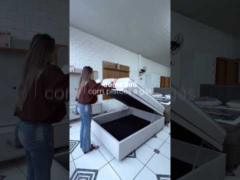 Cama Baú E Colchão Molas Ensacadas C1927 Herval Casal 138cm