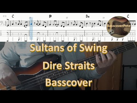 Dire Straits Sultans of swing. Bass Cover Tabs Score Chords Transcription