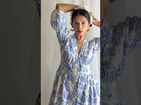 Blue Handblock Dress #new #dress #model #aesthetic #fashionstyle #shorts #trending #video #artwork