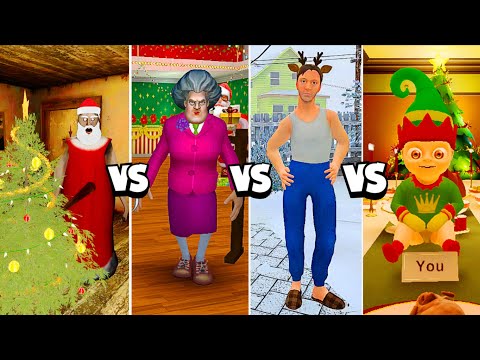 Granny vs ScaryTeacher vs Baby In Yellow vs SchoolBoy Runaway Whose Christmas Theme Is Best ?