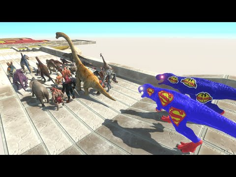 Escape from SUPERMAN & HOMELANDER T-REX TEAM - Animal Revolt Battle Simulator