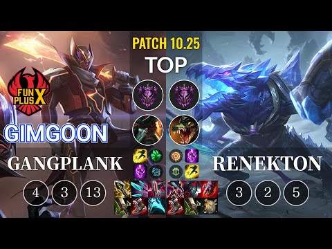 FPX GimGoon Gangplank vs Renekton Top - KR Patch 10.25