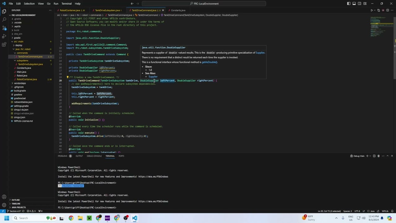 FRC Programming - 4.4: Creating a Tank Drive Command + Command Based Controllers