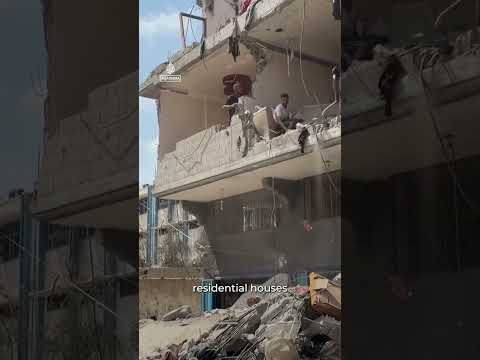 Huge crater after back-to-back Israeli strikes on Gaza refugee camp | AJ #shorts