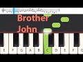 Easy Piano: Are You Sleeping Brother John - Song Tutorial with Music Notes