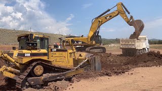 Caterpillar 385C Excavator & D8R Bulldozer At Highway Road Construction - Sotiriadis/Labrianidis