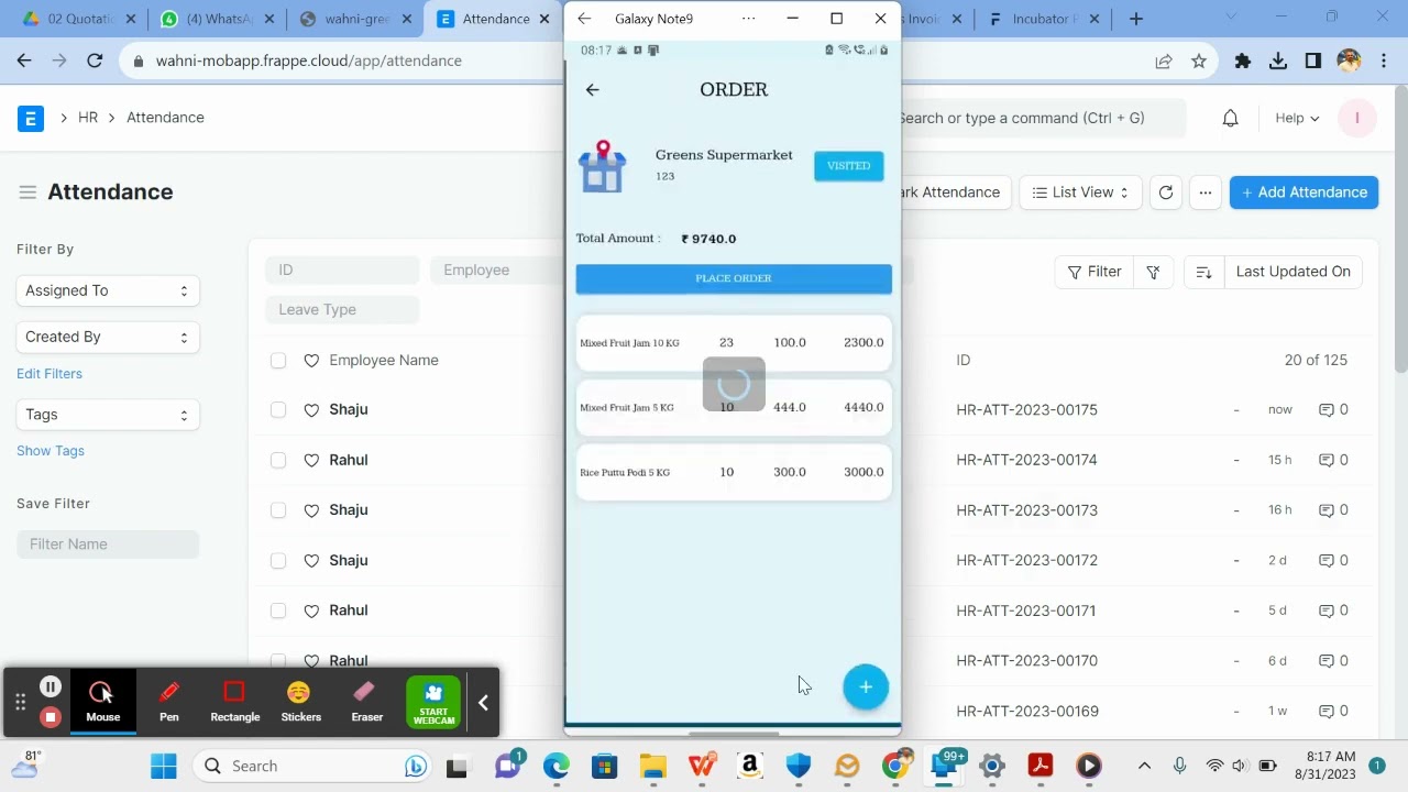 Sales Order Punching coupled with ERPNext.