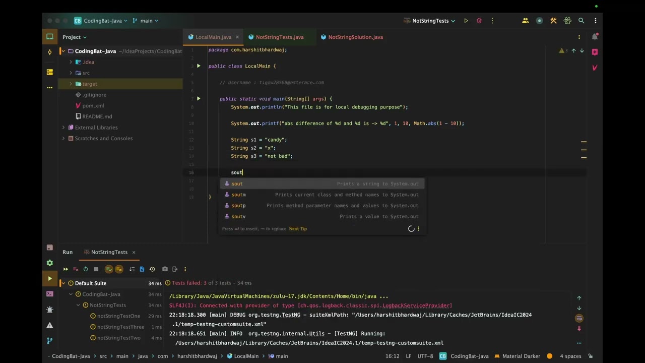 CodingBat Java | Warmup-1 Section | notString Problem