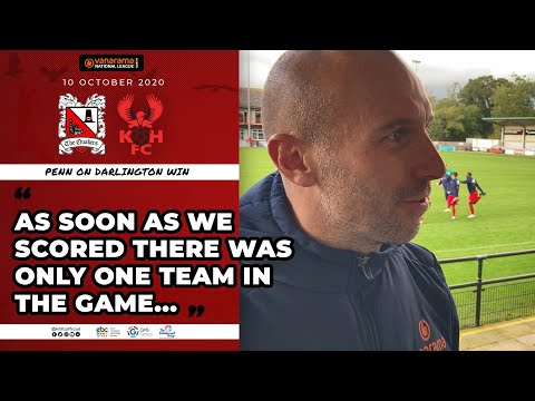 Russ Penn 10/10/20: Darlington 1-3 Harriers post-match