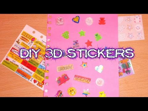 How to make 3D cute stickers at home _ DIY 3D sticker 