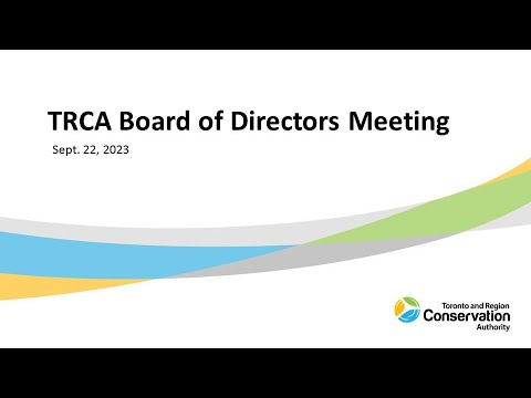 TRCA Board of Director Meeting - September 22, 2023