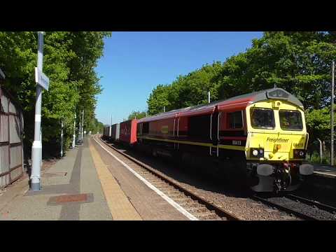 **MEGA LEGEND 22 TONE** FL orange liveried 66419 idles through Westerfield on 4E56: 15/05/2019