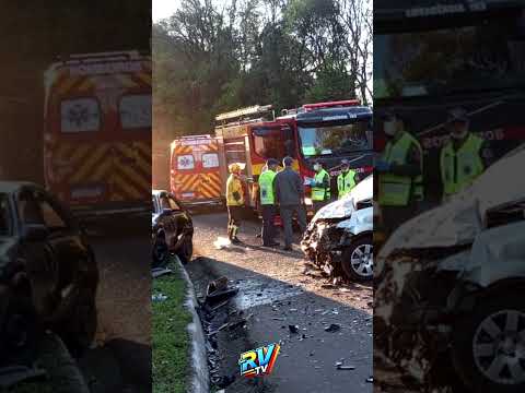 (( DOIS MORTOS ))Colisão frontal entre dois carros termina em MORTE na BR-282 em Pinhalzinho SC