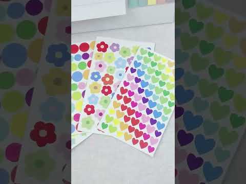 幼兒園獎勵貼紙 可愛愛心五角星彩色圓形貼紙 DIY手帳標籤貼 教師獎勵表揚貼紙(影片必看 )