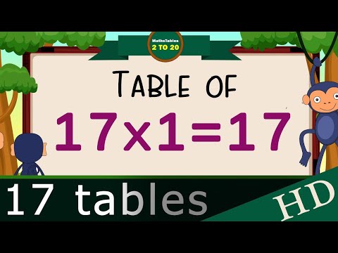 17x1=17 Multiplication, Table of Seventeen Tables Song Multiplication Time of tables - Maths Tables.