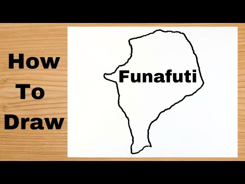 Drawing Funafuti Capital Map - Tuvalu