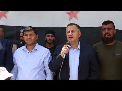 كلمة عضو الهيئة السياسية محمد يحيى مكتبي في وقفة احتجاجية تحت عنوان "لا شرعية للأسد وانتخاباته"