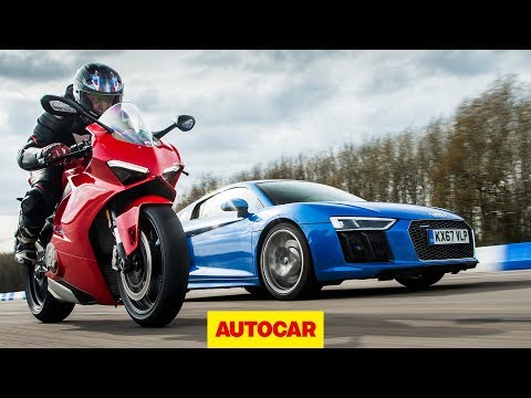 Drag race: Audi R8 vs Ducati Panigale V4 | Car vs Bike | Autocar