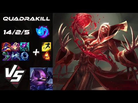 TOP Vladimir vs Kennen [QUADRAKILL] - EU Challenger Patch 14.17